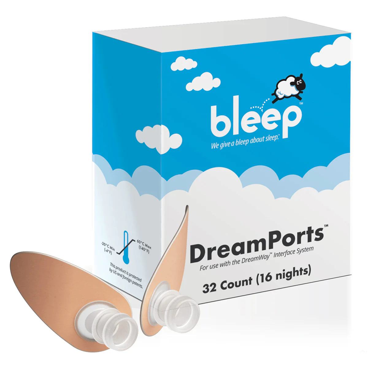 Bleep DreamPorts Adhesive Patches for DreamPort Sleep Solution CPAP Interfaces